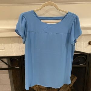 Loft blue short sleeve blouse